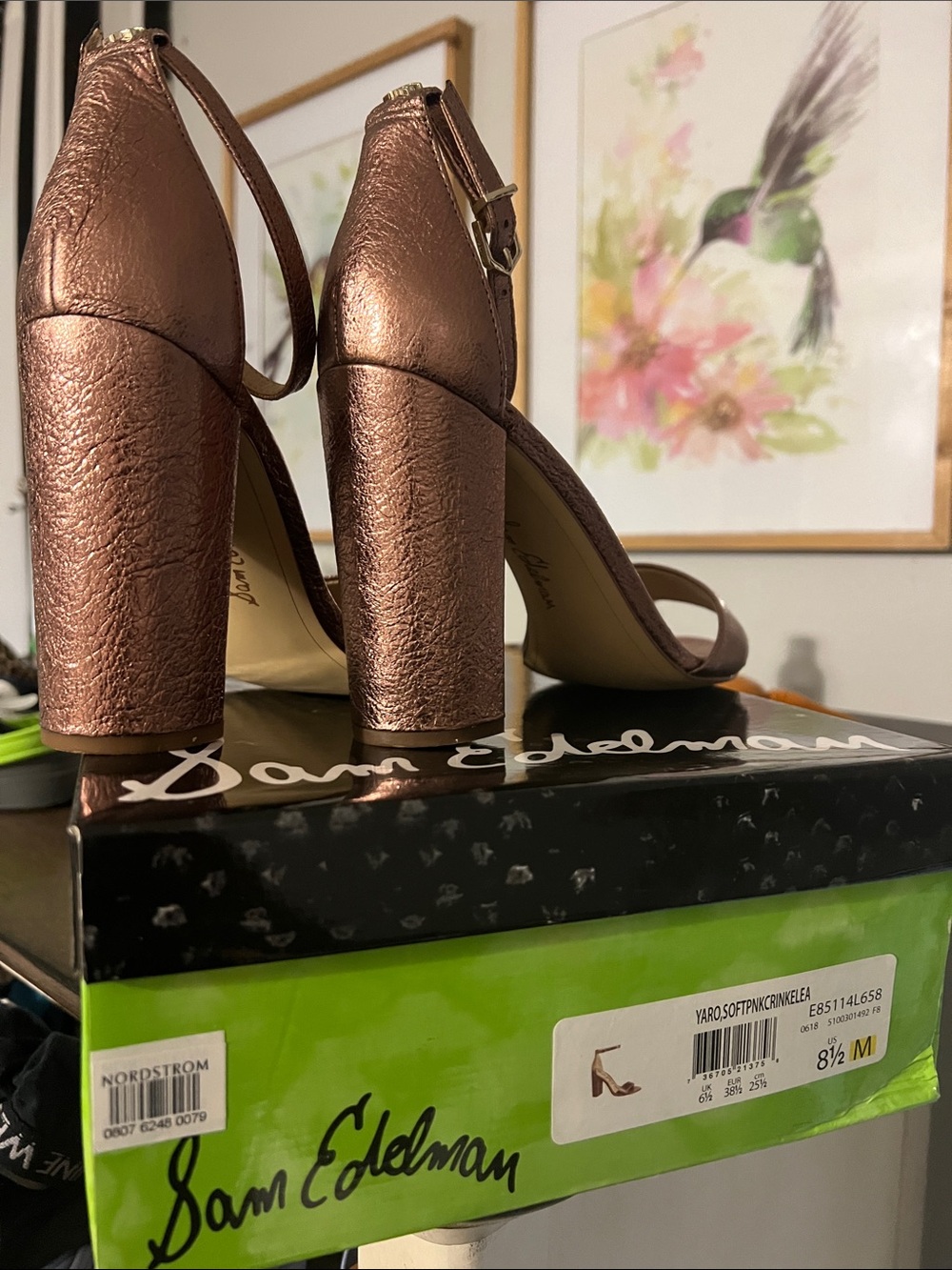 Sam Edelman Yaro Metallic Rose Gold Block Heel sandals - 8.5 - Picture 3 of 8